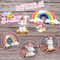 18 PCS Unicorn Cake Topper, Unicorn Rainbow Cake Decorations with Rainbow Stars Unicorn Foil Firework Balls Happy Birthday Cake Decorations for Boys Girls Kids Birthday (Style 1)